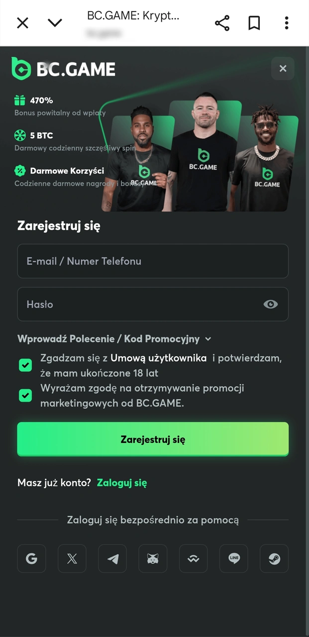 Sprawdź, jak szybko założyć konto w aplikacji BC.Game.