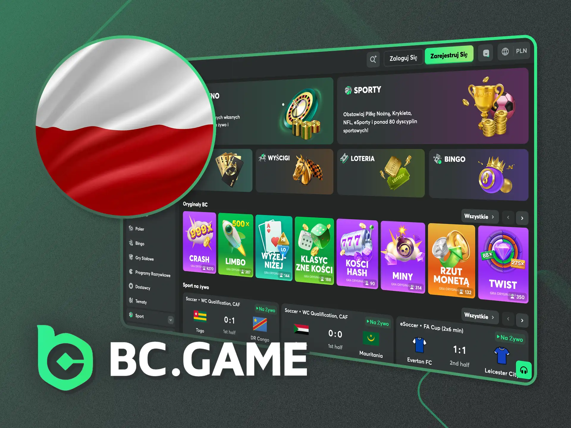 Dowiedz się, co oferuje BC.Game graczom z Polski.