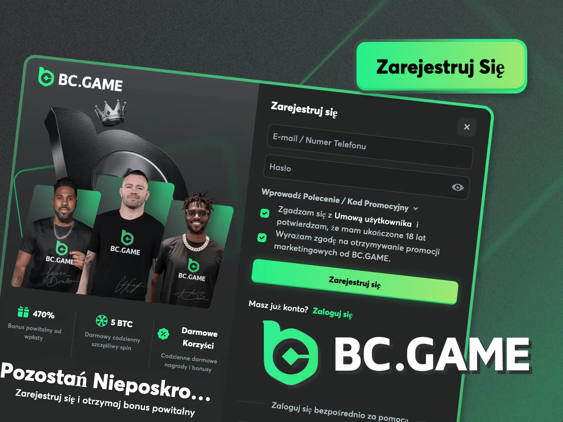 Zarejestruj się w BC.Game w kilku prostych krokach.