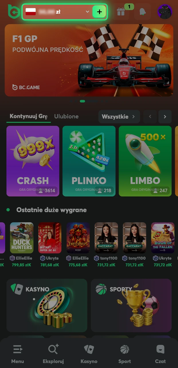 Poznaj sposób sprawdzania stanu konta po wpłacie w BC.Game.