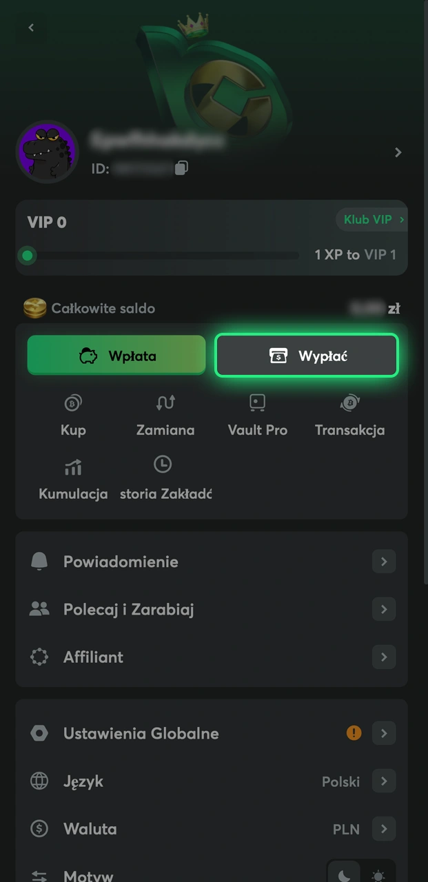 Sprawdź, jak zalogować się i wejść do sekcji wypłat BC.Game.