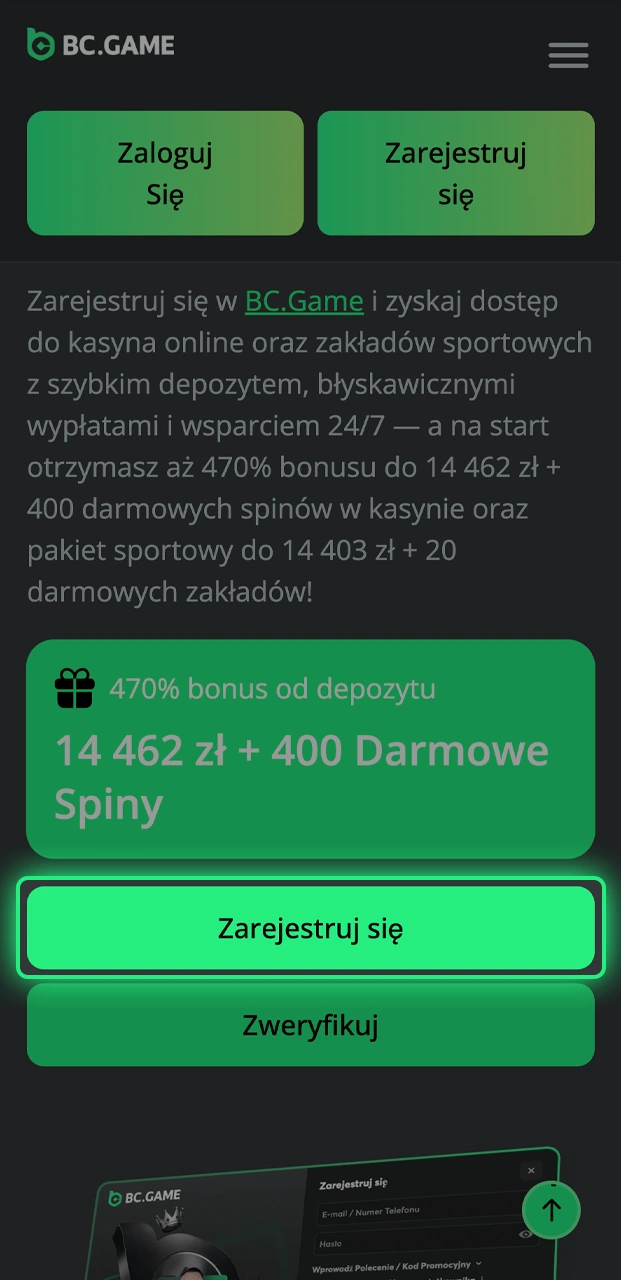 Dowiedz się, jak otworzyć aplikację BC.Game na telefonie.