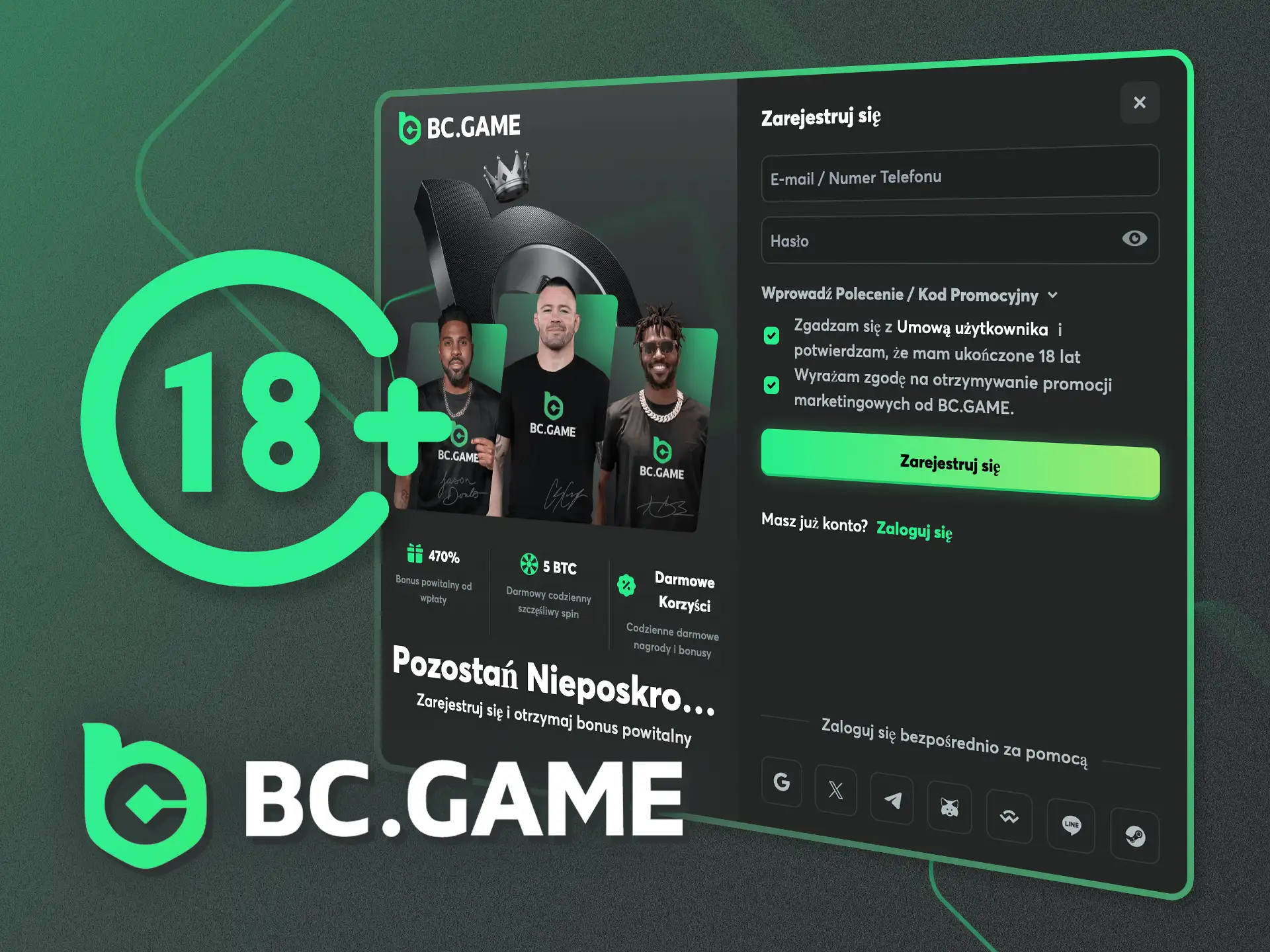 Sprawdź wymagania, aby założyć konto w BC.Game.