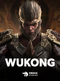 Legendarny Małpi Król Wukong na tle złotych bębnów automatu